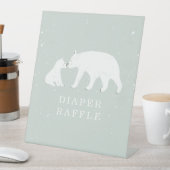 ママとベビーポーラベアブルーベビーおむつラッフル 台座サイン (インサイチュ)
