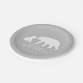 ママとベビーポーラーベアーグレイ冬ベビーシャワー ペーパープレート (アングル)