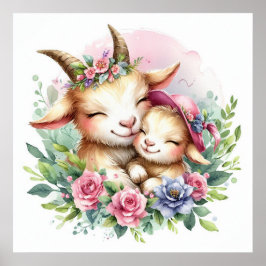 ママとベビーヤギ ポスター