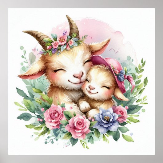ママとベビーヤギ ポスター (正面)