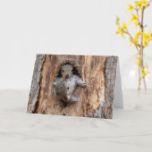 ママとベビーリス – 自然グリーティングカード カード (黄色い花)