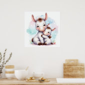 ママとベビーロバ ポスター (キッチン)