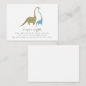 ママとベビー恐竜ベビーシャワーオムツラッフル エンクロージャーカード (正面/裏面)