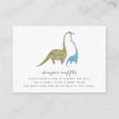 ママとベビー恐竜ベビーシャワーオムツラッフル エンクロージャーカード (正面)