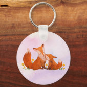 ママとベビー狐 キーホルダー (正面)