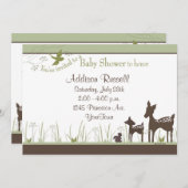 ママとベビー鹿シャワー招待状 招待状 (正面/裏面)