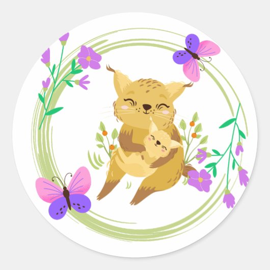 ママとベビーlynx/wildcatシール ラウンドシール (正面)