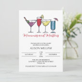 ママとマティーニ 現代のベビーシャワー 招待状 (スタンド正面)