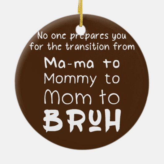 ママとママの間を準備する男の子 セラミックオーナメント (裏面)