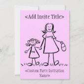 「ママとミー」の小さな女の子招待状または招待状 招待状 (正面)