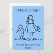 「ママとミー」少年の招待状または招待状 招待状 (正面/裏面)