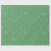 ママとモダンベビーサファリ動物ベビーシャワー ラッピングペーパー (フラット)