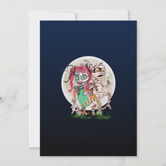 ママとラグドールのハロウィーンの衣装パーティー 招待状 (裏面)