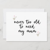 ママと一緒が好きすぎる 母の日プレゼント ママ 招待状 (正面)