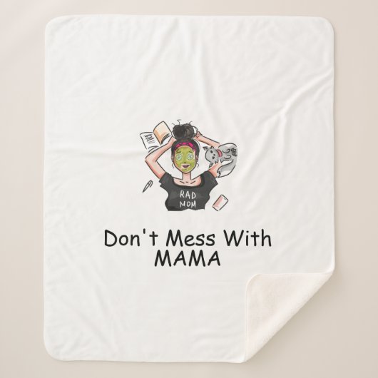 ママと一緒に遊ぶな シェルパブランケット (正面)