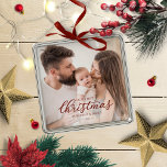 ママと初めてのクリスマスパパベビー写真 メタルオーナメント<br><div class="desc">ママと初めてのクリスマスパパベビー写真オーナメント</div>