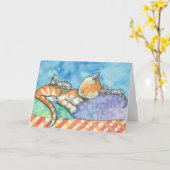 ママと双子の猫のカードbyモリー・ハリソン カード (黄色い花)