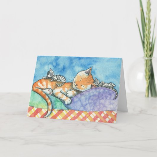 ママと双子の猫のカードbyモリー・ハリソン カード (正面)