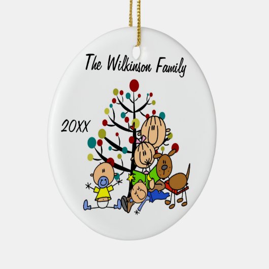 ママと女の子、2男の赤ちゃん、ドッグホリデーオーナメント セラミックオーナメント (右)