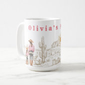 ママと娘のカウガールギフト 15oz コーヒーマグカップ (正面左)