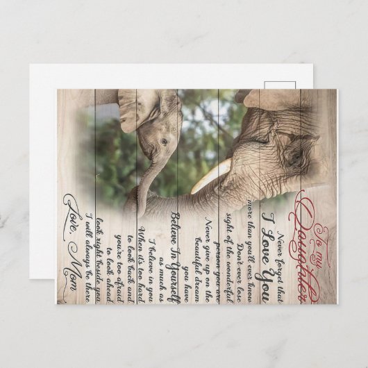 『ママと娘の手紙女の子の誕生日プレゼント』 案内ポストカード (正面/裏面)