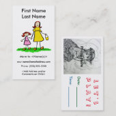 ママと娘の遊びカスタム人カードを呼び出す コーリングカード (正面/裏面)