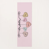 ママと子供がキャンディハートを命名 ヨガマット (裏面)