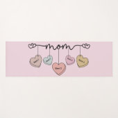 ママと子供がキャンディハートを命名 ヨガマット (正面(横))