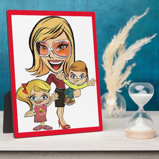 ママと子供たち フォトプラーク (側面)