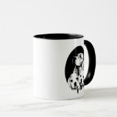 ママと子犬コッカースパニエル犬アート マグカップ (正面右)
