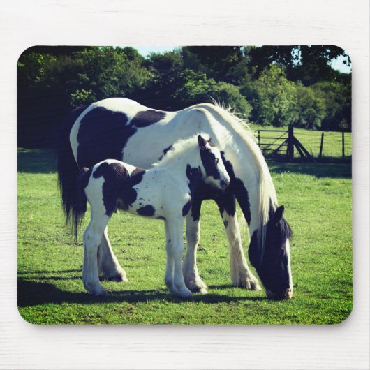 ママと子馬の馬 マウスパッド (正面)
