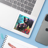 ママと子 シール (ノートパソコンとiPhone)