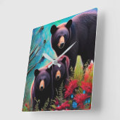 ママと子 スクエア壁時計 (傾斜)