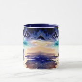 ママと息子の歩くアットザビーチマグ マグカップ (中央)