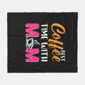 ママと最高ののアートコーヒータイム フリースブランケット (正面(横))