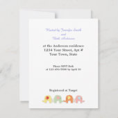 ママと男の赤ちゃんエレファントシャワー招待状 招待状 (裏面)