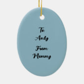 ママと男の赤ちゃんディアセラミッククリスマスオーナメント セラミックオーナメント (裏面)