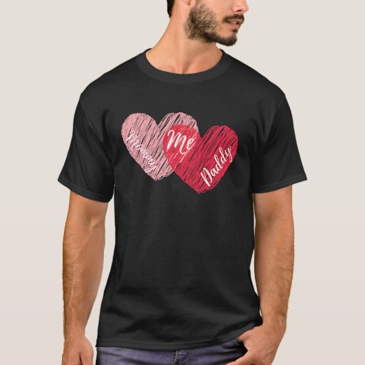 ママと私かわいいハートバレンタインデー Tシャツ (正面)