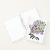 ママと私のスケッチブック | 象の家族 ノートブック (内部)