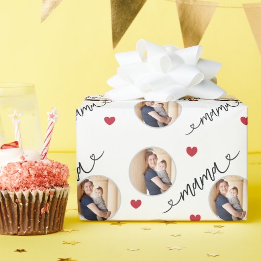 ママと私の母の日のカスタム写真 ラッピングペーパー (誕生日パーティー)