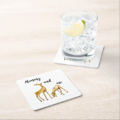 ママと私の鹿 スクエアペーパーコースター (インサイチュ)