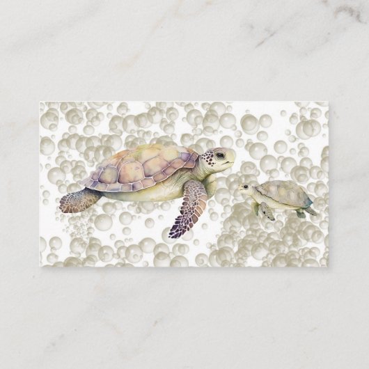 ママと私ウミガメおむつラッフル 名刺 (裏面)