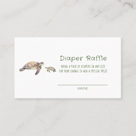 ママと私ウミガメおむつラッフル 名刺 (正面)