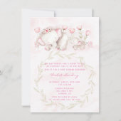 ママと私エレファントパステルガールベビーシャワー 招待状 (正面)