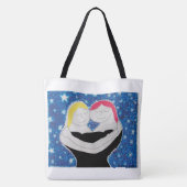 ママと私オールオーバープリントラージトートバッグ トートバッグ (裏面)