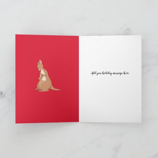 ママと私カンガルー折りグリーティングカード カード (内部)