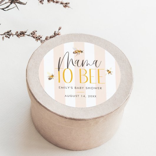 ママと蜂の赤ちゃん男女兼用シャワー ラウンドシール