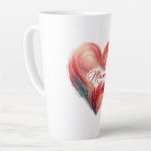 ママと赤いハートママの日または誕生日 カフェラテマグ (左アングル)