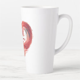 ママと赤いハートママの日または誕生日 カフェラテマグ