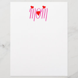 ママと赤いハート文房具紙